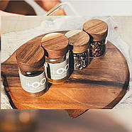 Банка для спецій скло, кришка гвинтова дерево акація, 130, 200 мл (збереження чаю, зберігання спецій), фото 9