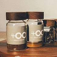 Банка для спецій скло, кришка гвинтова дерево акація, 130, 200 мл (збереження чаю, зберігання спецій), фото 5