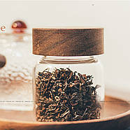 Банка для спецій скло, кришка гвинтова дерево акація, 130, 200 мл (збереження чаю, зберігання спецій), фото 7