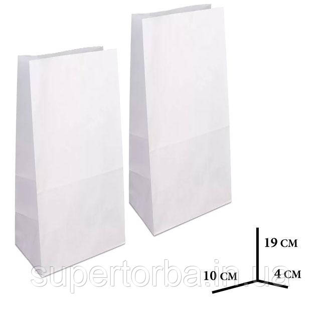 Крафтові пакети білі розмір 10х4х19 100 штук, фото 1