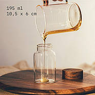 Банка для спецій скло, кришка гвинтова дерево акація, 130, 200 мл (збереження чаю, зберігання спецій), фото 4