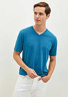 Чоловіча футболка LC Waikiki/ЛС Вайкікі з V-подібним вирізом кольору морської хвилі. фірмова Туреччина
