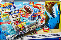 Трек Хот Вилс Побег от злой акулы Игровой набор Hot Wheels City Attacking Shark Escape HDP06 Mattel Оригинал