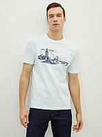 Голубая мужская футболка LC Waikiki/ЛС Вайкики Explore the oceans. фирменная Турция XXL