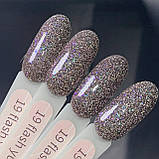 Гель-лак GeliX Flash Yuki 19, світловідбиваючий з пластівцями ЮКИ, фото 2