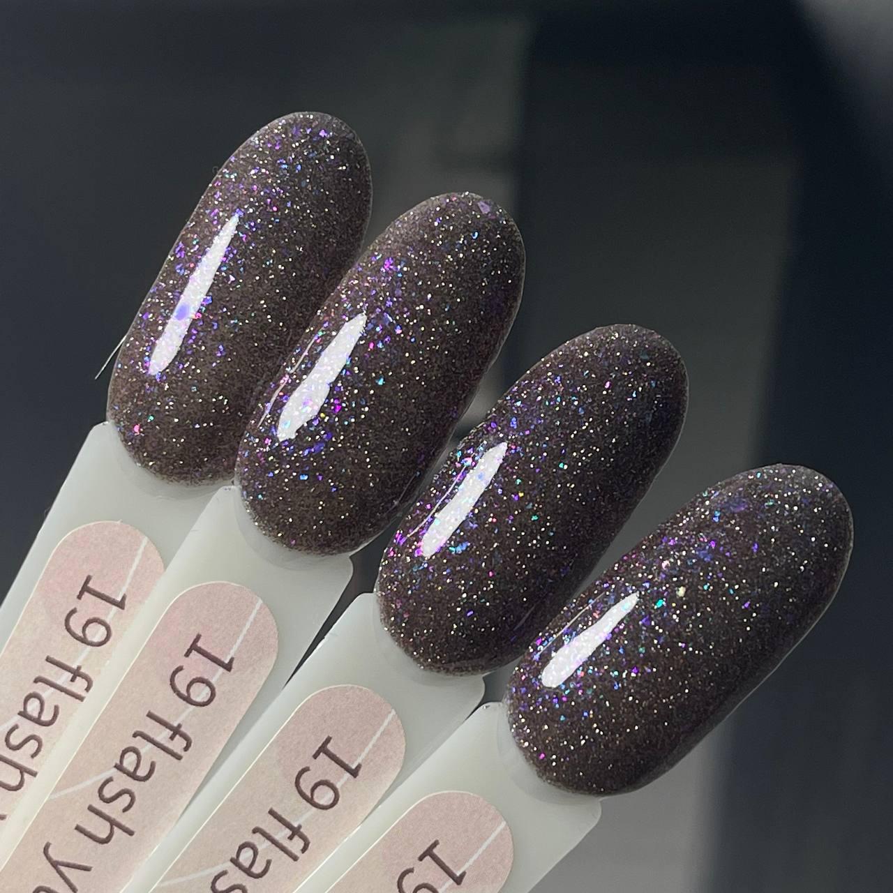 Гель-лак GeliX Flash Yuki №19, світловідбиваючий з пластівцями ЮКИ