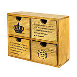 Комод 4 ящики AT Королівська пошта 25,7х19,5х9,5 см Натуральний (16459), фото 2