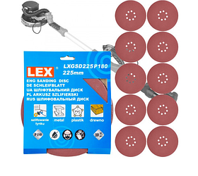 Набір абразивних дисків для шліфмашини LEX LXGSD225 P180