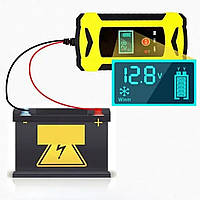 12В Автомобільний зарядний пристрій 6А зарядне для акумулятора з дисплеєм режим відновлення, фото 2