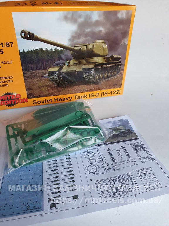 Модель для сборки - радянський броньований танк ІС-2, масштаба 1/87,H0, фото 1