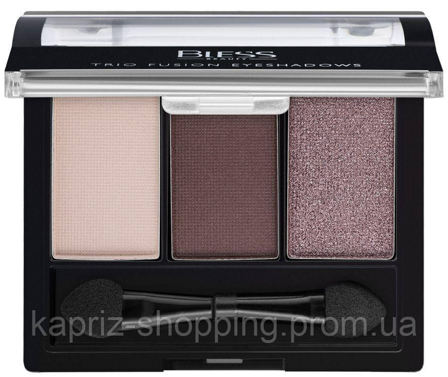 Тіні для повік потрійні Bless Beauty Trio Fusion Eyeshadows No08