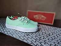 VANS Authentic Light GREEN кеды Светло ЗЕЛЕНЫЕ кроссовки на белой подошве ВАНС салатовые текстиль криперы EUR 38 - (24 cm)