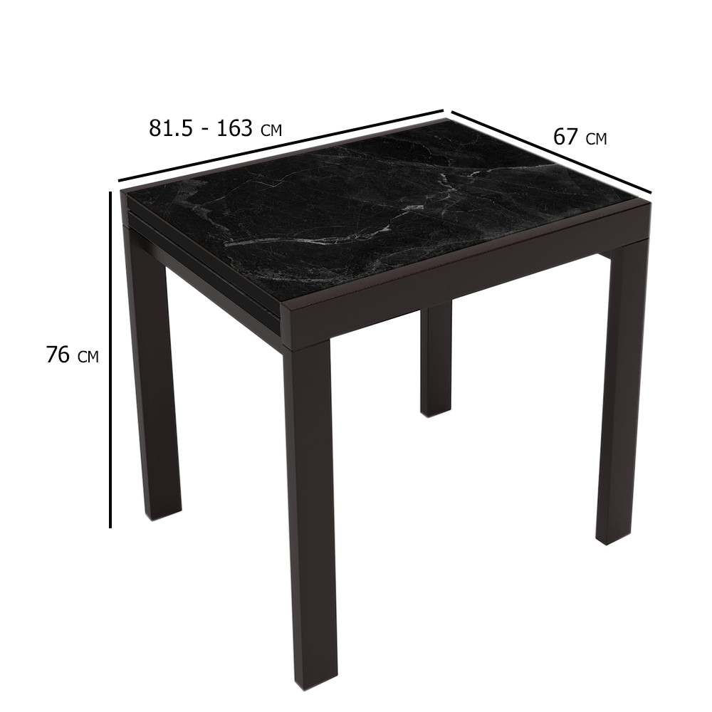 Розкладний стіл венге з фотодруком Слайдер 81.5-163Х67 см на дерев'яних ніжках для невеликої кухні, фото 1