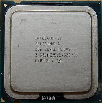 Процесор Intel Celeron D 356 3.33 GHz/512/533 (SL9KL) s775, tray