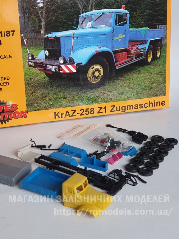 Збірна модель - автомобіля КрАЗ-258 Z1 тягач, масштабу 1/87, H0, фото 1