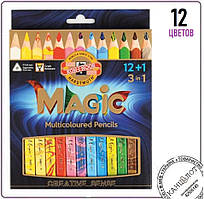Набір багатобарвних олівців KOH-I-NOOR MAGIC 3 in 1, 12 шт. + блендер (340801)