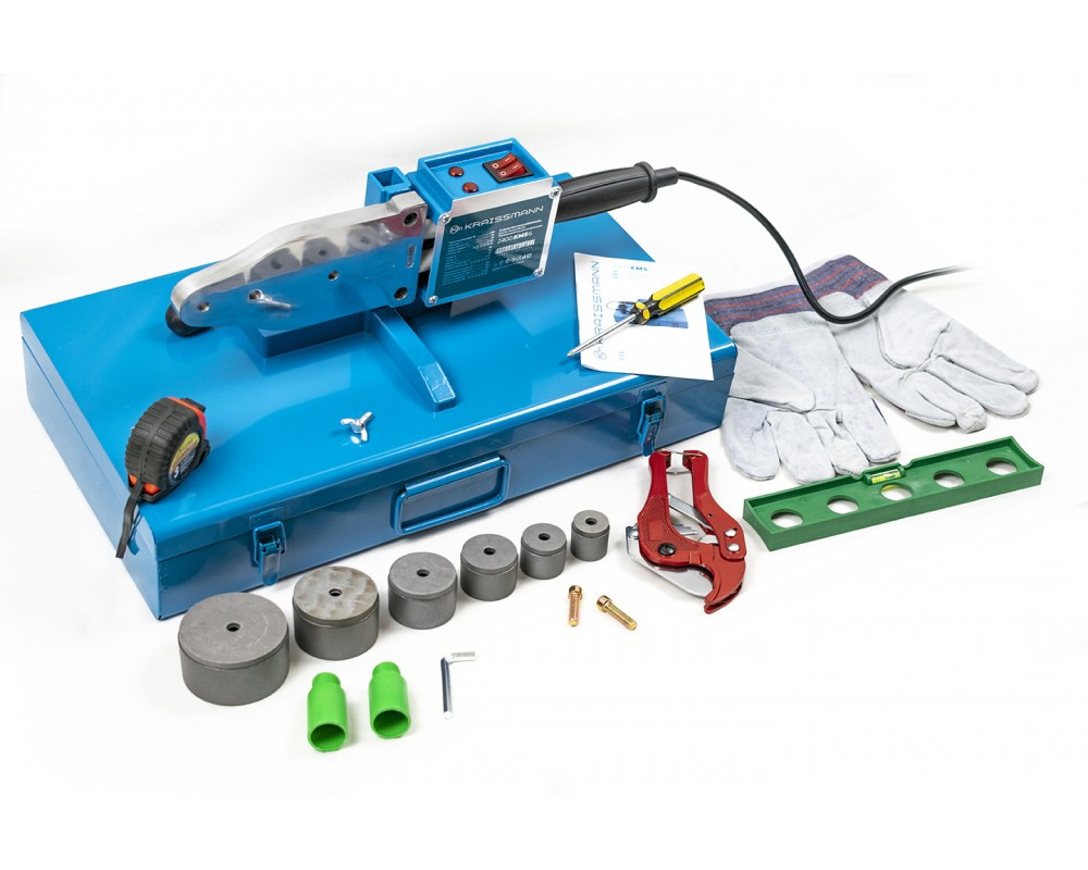 Апарат для розтрубного зварювання Kraissmann 2400 EMS 6 (2,4 кВт; 6 насадок) Німеччина, фото 1