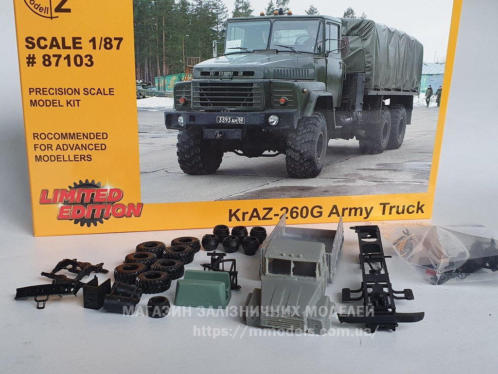 Збірна модель - вантажний автомобіль КРАЗ-260G, масштаб 1/87, H0, фото 1