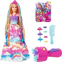 Лялька для зачіски Barbie Dreamtopia Twist 'n Style Princess з райдужним нарощеними волоссям та аксесуарами