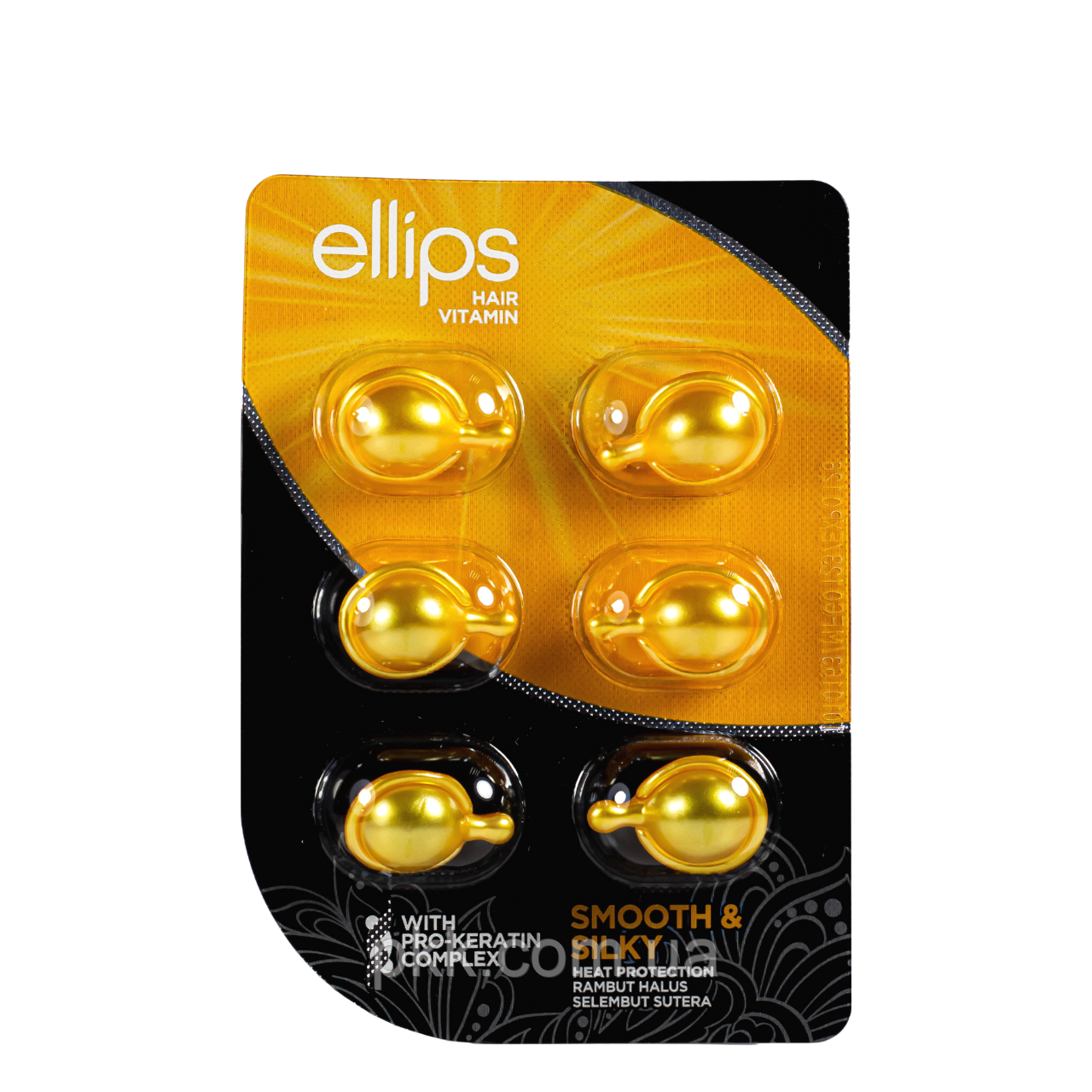 Вітаміни для волосся Ellips Hair Vitamin Smooth & Silky Бездоганний шовк з про-кератиновим комплексом 6 шт*1 мл, фото 1