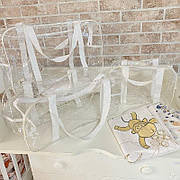 Набір прозорих сумок у пологовий будинок 3 шт для мами та новонародженого S M L