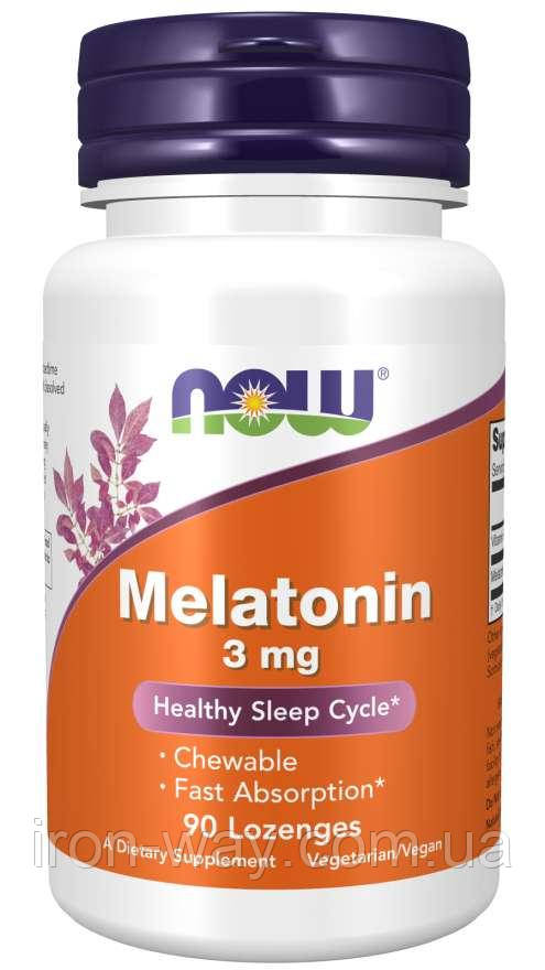 Мелатонін для сну NOW Melatonin 3 mg 90 chew tab