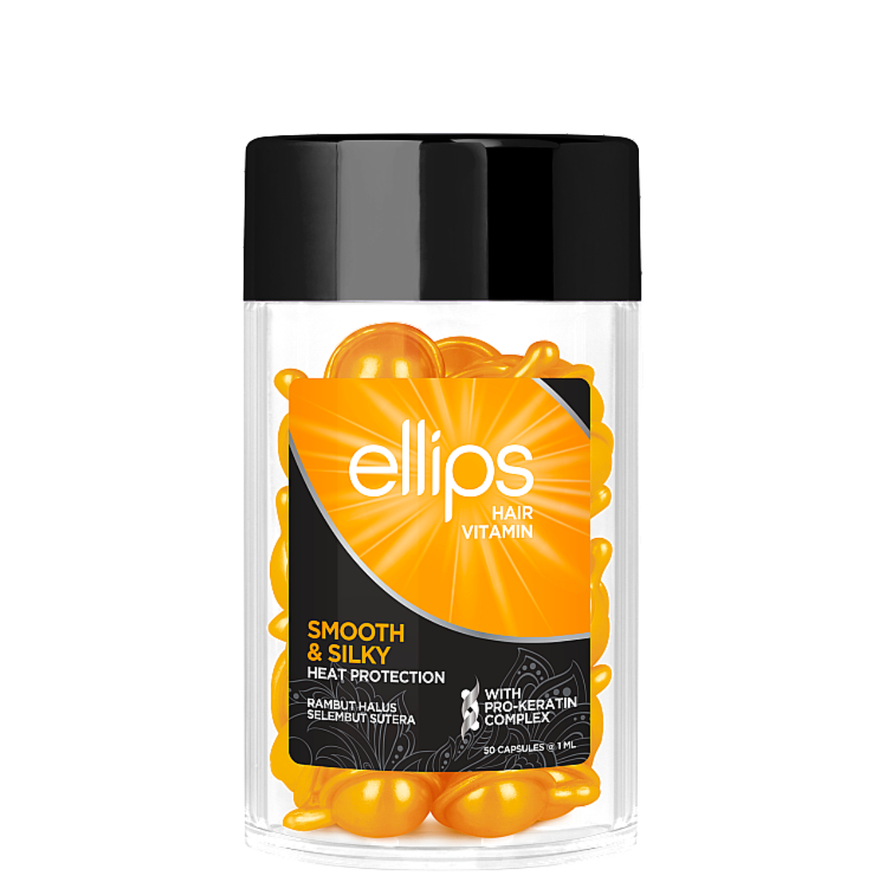 Вітаміни для волосся Ellips Hair Vitamin Smooth & Silky Бездоганний шовк з про-кератиновим комплексом 50 шт*1 мл, фото 1
