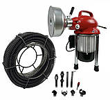 Машина для прочищення каналізації та труб Profter GQ-75 (250 Вт 20-100 мм) Апарат для чищення каналізації, фото 9