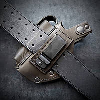 Кобура поясна під ПМ| на скобі| шкіряна, олива (olive force)