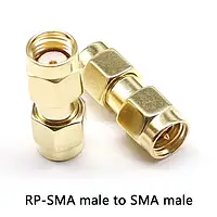 Разъем SMA M - RP-SMA M муфта переходник, штекер SMA M (папа) - RP-SMA M (мама) Радиочастотный адаптер