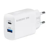 Адаптер питания для телефона Glasscove TC-012APQ20 White (USB, Type C 3A 20W (00554) )