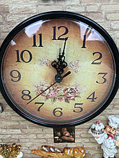 Дерев'яна настінна ключниця з годинником "Кухня", коричнева, фото 3