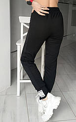 Штани жіночі молодіжні з широкими манжетами та принтом двонитка Україна. Розміри норма S, M, L, XL