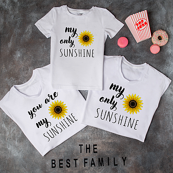 Футболки. Family Look - одяг для всієї родини  "You are my sunshine,my only sunshine… "