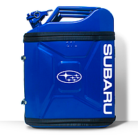 Канистра мини-бар на подарок водителю 20 л. с надписью "Subaru" Синий