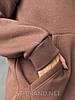 S,M,L. Утеплена жіноча толстовка - худі з якісного трикотажу на флісі, кофта з капюшоном - коричнева, фото 6