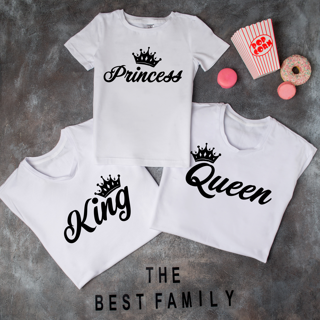Футболки.Одяг для всієї родини "PRINCESS,KING,QUEEN "