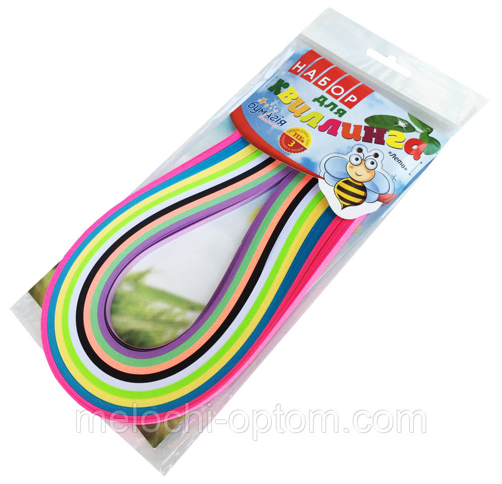 Папір для квілінгу СЕЗОНИ 9 кольорів (3мм х 420мм) для створення панно з паперових стрічок