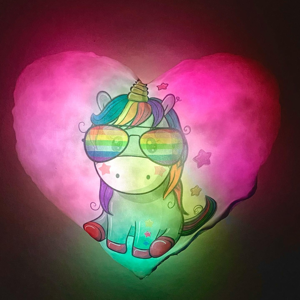Подушка нічник Mini Unicorn — декоративна подушка світиться в дитяче ліжечко