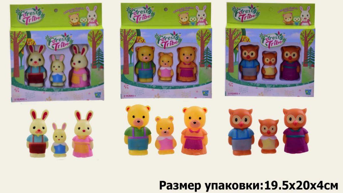 Дитяча іграшка набір 3шт тваринок пластикових 60238A/B/C лісові жителі, 3 вида акційна пропозиція