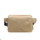 Шкіряна жіноча поясна сумка Dropbag Mini світло-бежева, фото 7