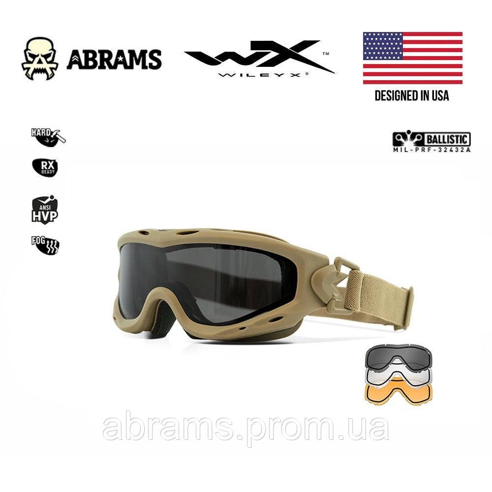 Окуляри - маска Wiley X Spear Smoke Grey/Clear/Light Rust 3 Lenses | Tan (One Size)