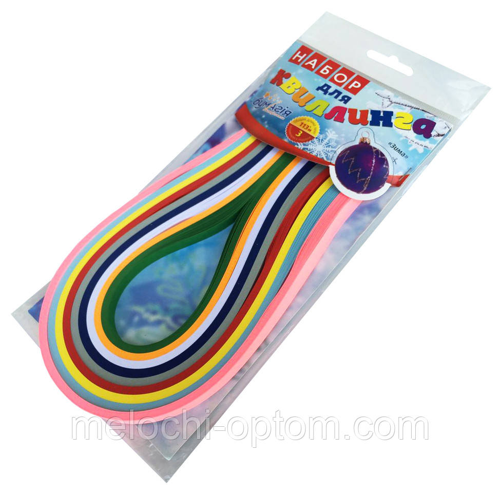 Папір для квілінгу СЕЗОНИ 9 кольорів (7мм х 420мм) для створення панно з паперових стрічок, фото 1