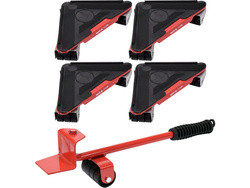 Набір для переміщення меблів YATO : макс. вага- 300 кг, висота- 70 мм, 4 підставки + важіль, 5 елем.