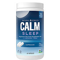 Спокойный сон с глицинатом магния и бергамотом, CALM, Sleep Magnesium Glycinate, Natural Vitality, 60