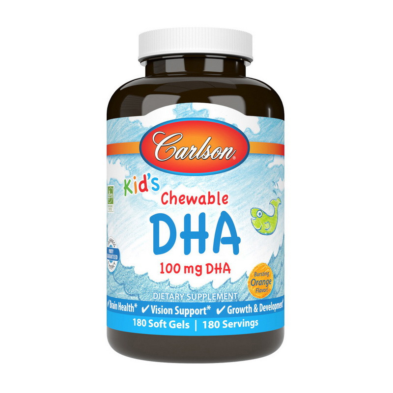 Омега-3 ДГК для дітей Carlson Labs Kid's Chewable DHA 100 mg 180 soft gels