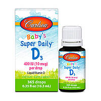 Вітамін Д3 для дітей Carlson Labs Baby's Super Daily D3 400 IU 10 mcg 10,3 ml