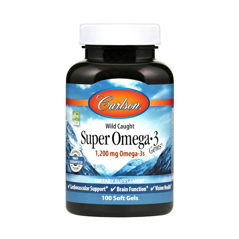 Риб'ячий жир Омега-3 Carlson Labs Super Omega-3 1200 mg wild caught 100 soft gels