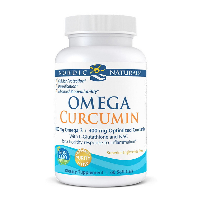 Nordic Naturals Omega Curcumin 1000 mg omega-3 + 400 mg curcumin 60 soft gels риб'ячий жир/жирні кислоти