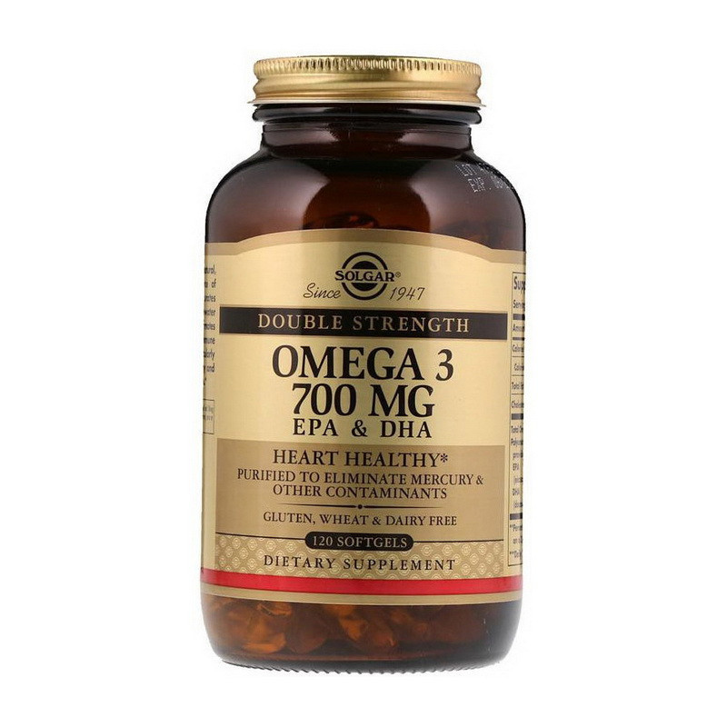Solgar Omega 3700 mg EPA & DHA 120 softgels риб'ячий жир/жирні кислоти активне довголіття